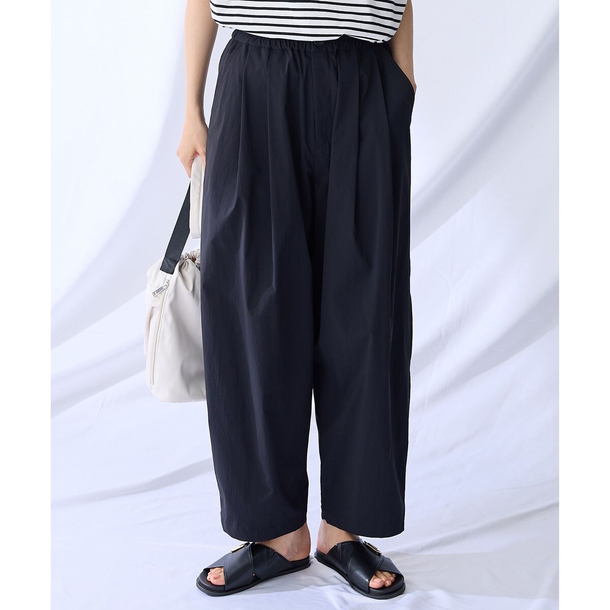 【ウエストゴム】撥水バレルパンツ