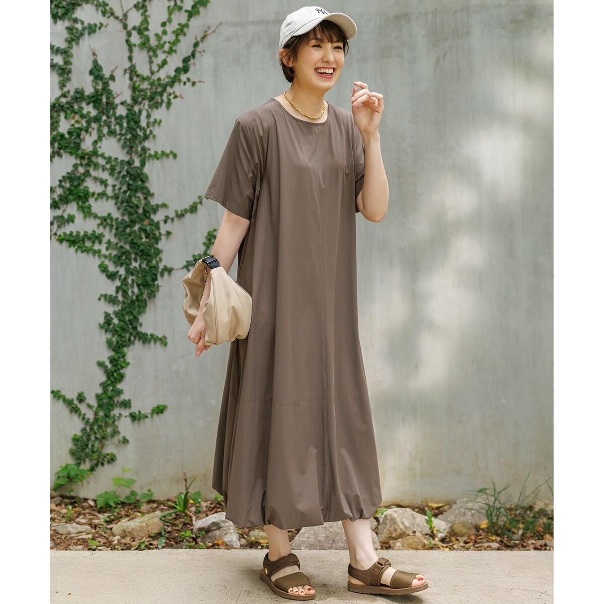 タグ付き プールヴー 2WAY オフショルマキシワンピース モーヴ