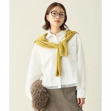 【洗濯機可】クロップドチュールコンビシャツ