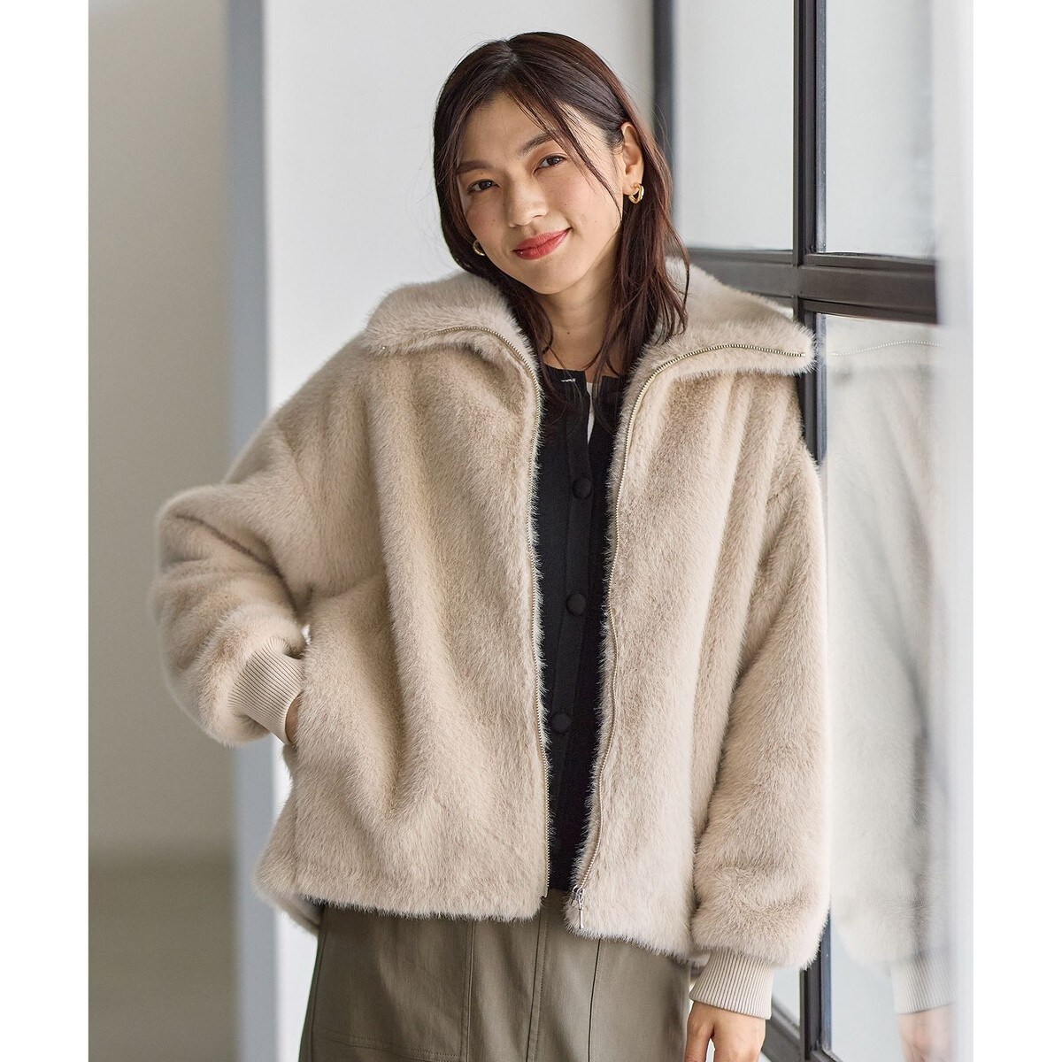 ☆新品未使用☆エコファーマルチブルゾン 中古・古着通販】furfur (ファーファー) エコファーチェック