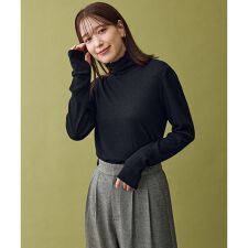 ウール混リブタートルネックカットソー