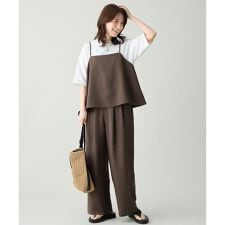 【2SET】2WAYビスチェ×ワイドパンツセットアップ