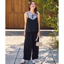 【2SET】2WAYビスチェ×ワイドパンツセットアップ