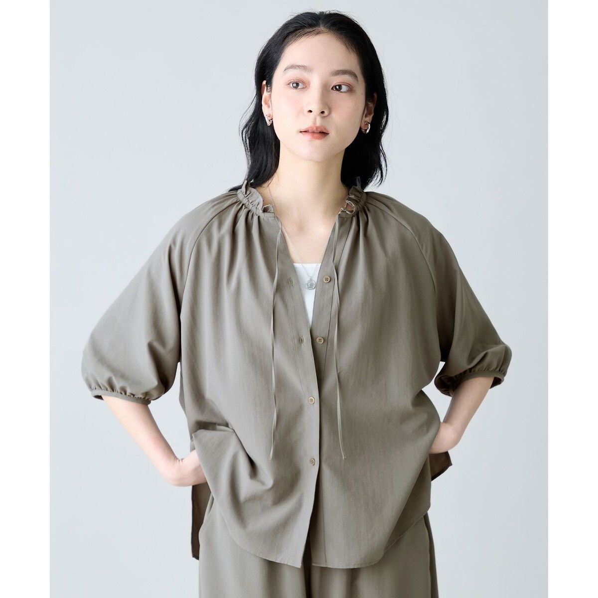 Misha & Puff フリルネックシャツ Misha & Puff / Miki Top - Fox | hi heidi