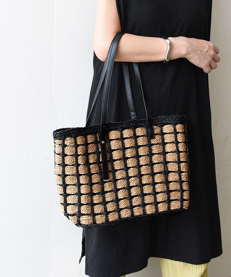 リリーブラウン   【MARY QUANT】  カゴバッグ WEB限定カラー】【LILY BROWN×MARY QUANT】ロゴ刺繍カゴバッグ