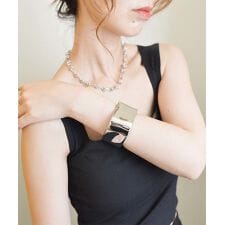 ニッケルフリー ダイヤメタルクリップバングル スクエア