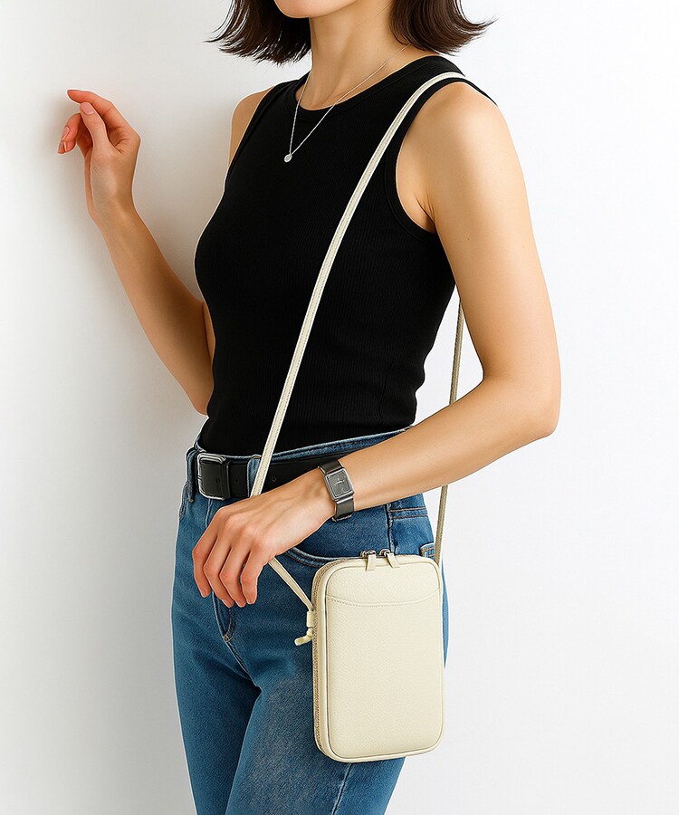 お出かけ牛床革ショルダー