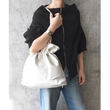 【A4サイズ収納可】ＢＩＧ巾着ショルダーバッグ