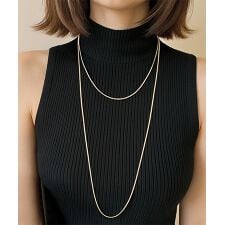 ニッケルフリー 2連ロングチェーンネックレス
