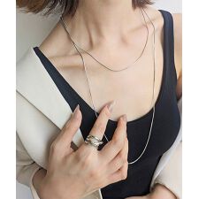 ニッケルフリー 2連ロングチェーンネックレス