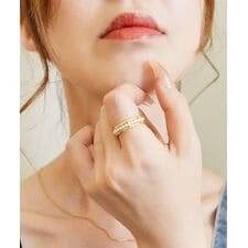 ニッケルフリー パール調×ゴールドリング