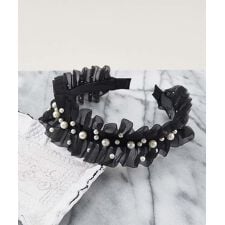 パール調フリルカチューシャ