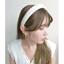 カメリアスタンプパール調クッションカチューシャ