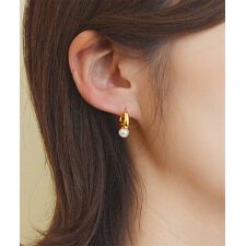 ニッケルフリー パール調メタルピアス