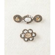 アンティークビジュー調ブローチセット