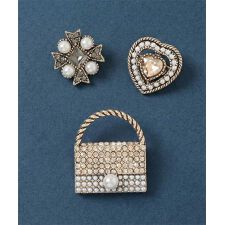 アンティークビジュー調ブローチセット