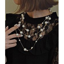 スタイロ(styiro)のニッケルフリー ゴールドパール調ネックレス