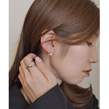 落ちないイヤリング パール調付きメタルクリップイヤリング