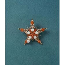 スターパールビジュー調透かしブローチ