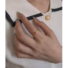 ニッケルフリー タイニービジュー調ゴールドリング