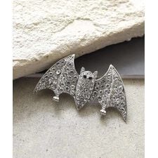 コウモリラインストーンブローチ