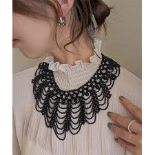 シャンデリアパール調ネックレス/つけ襟