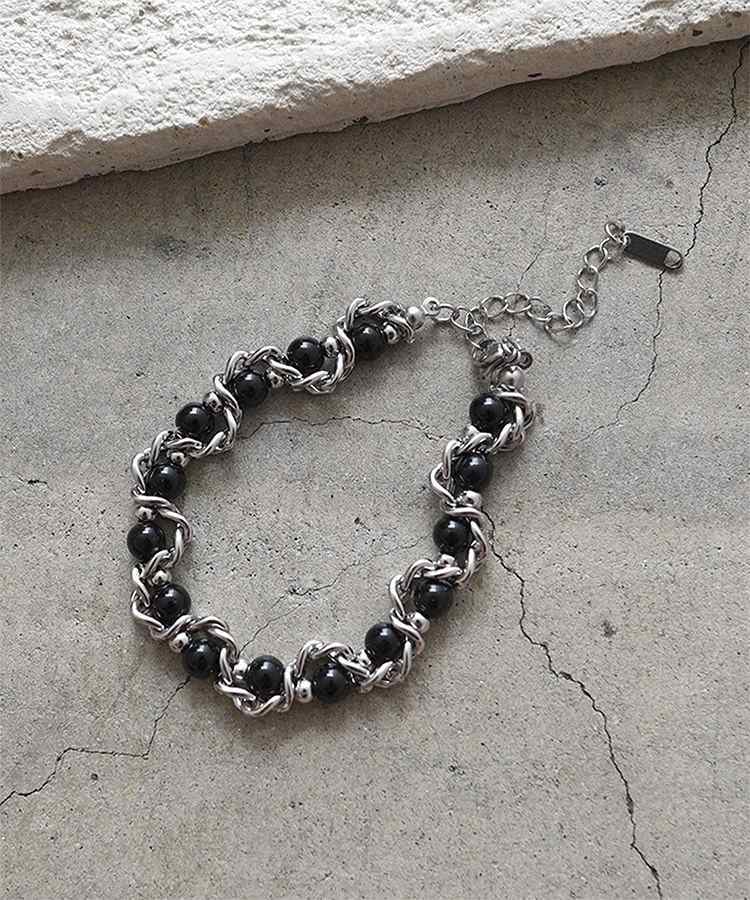 ニッケルフリー パール調チェーングランジブレスレット