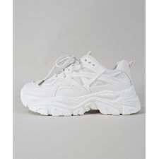 軽量厚底3.5cm ボリュームソールスニーカー オールシーズン 無地