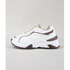 軽量厚底3.5cm ボリュームソールスニーカー オールシーズン モノトーン くすみカラー