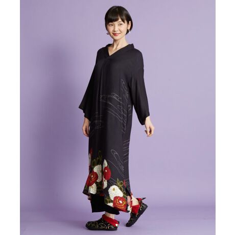 カヤ 冬牡丹 着物風ワンピース チャイハネ Cayhane 7ia 1107 ファッション通販 マルイウェブチャネル