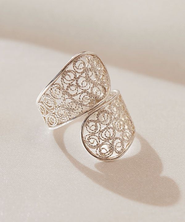 欧州航路】Silver925 マルタ島伝統工芸フィリグリーダブルラウンド