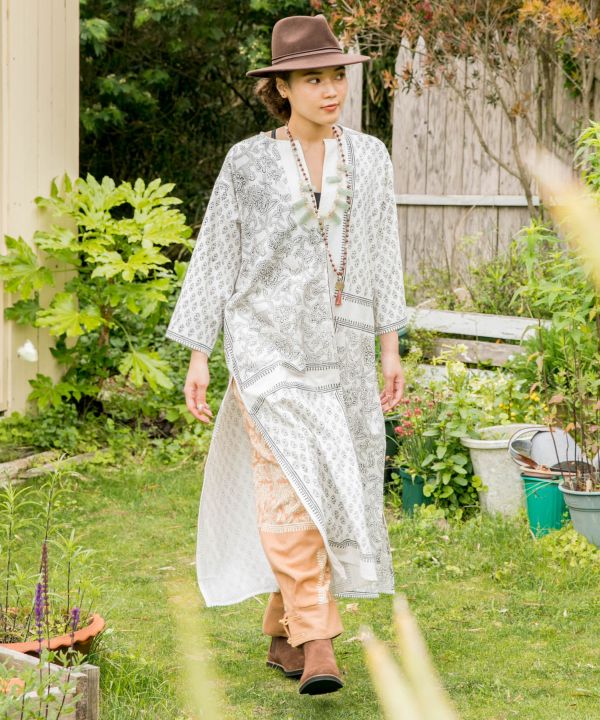 チャイハネ　ブロックプリントワンピース チャイハネ】ブロックプリントワンピース | チャイハネ(CAYHANE