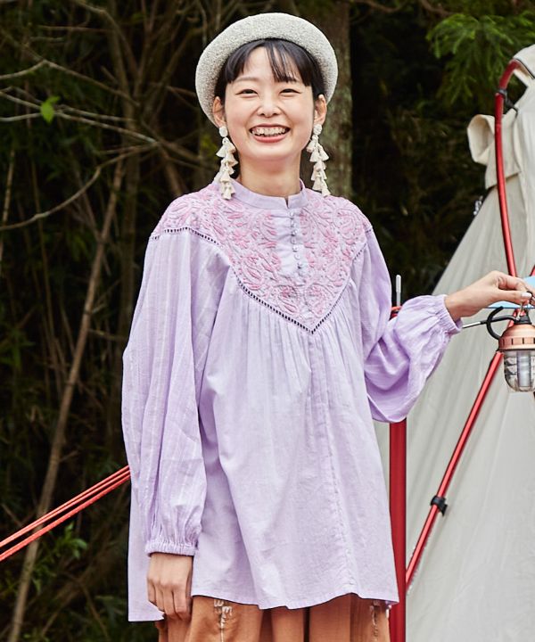「チャイハネ」ラクノウ刺繍トップスM レディース チャイハネ 「チャイハネ」ラクノウ刺繍トップスM レディース