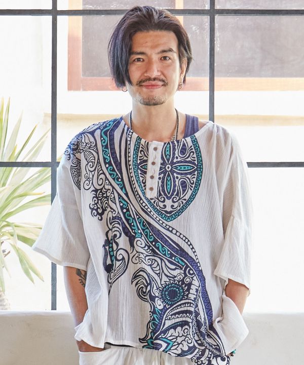 チャイハネ】トライバル柄MEN'Sトップス | チャイハネ(CAYHANE