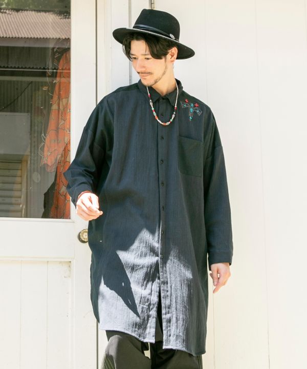 チャイハネ】ネーションMEN'Sロングシャツ | チャイハネ(CAYHANE