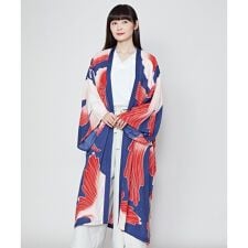 【カヤ】【ＵＶカット加工】たゆたう金魚長羽織