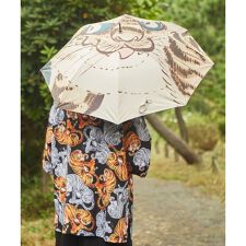 【カヤ】【遮光率90％以上】獣面相日傘（晴雨兼用）