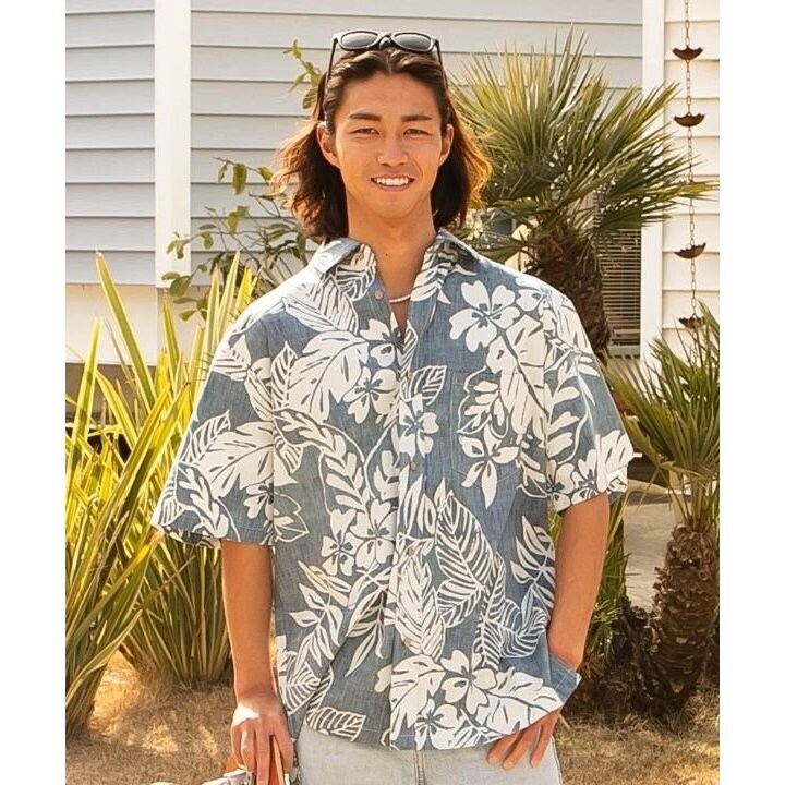 カヒコ】レイキーショート丈アロハシャツ【SURF&Palms