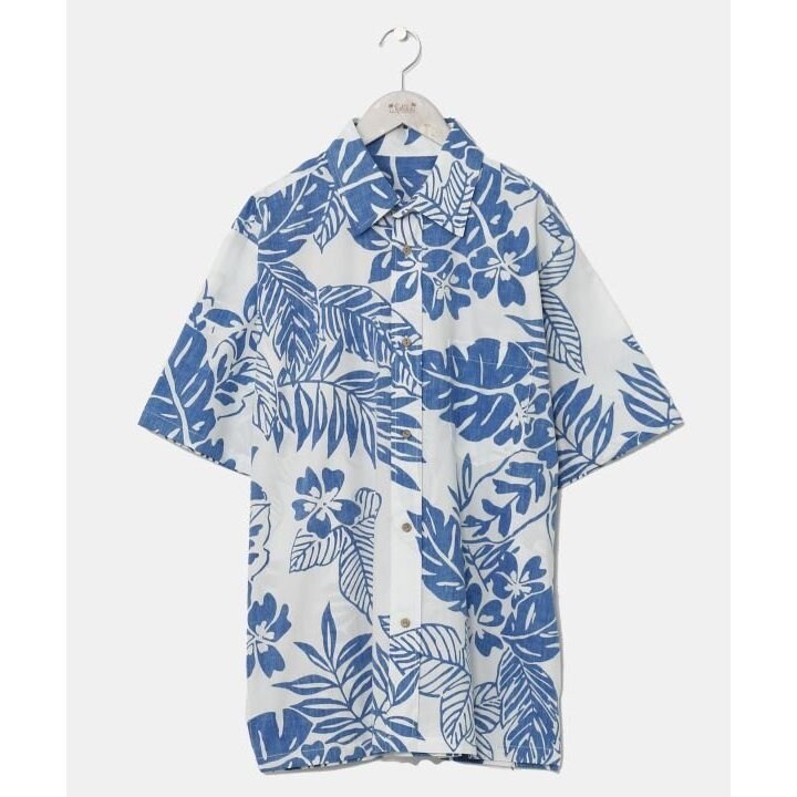 【カヒコ】レイキーショート丈アロハシャツ【SURF＆Palms】 カヒコ Kahiko レイキーショート丈アロハシャツ【SURF&Palms