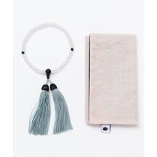 【岩座】【念珠】女性用白つづき珠[収納袋付き]