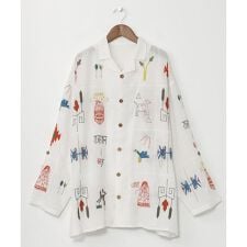 【チャイハネ】ラジャラン刺繍メンズシャツ