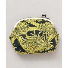 【カヤ】花影ふくれ織りマルチがま口