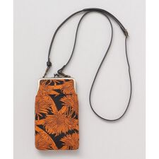 【カヤ】花影ふくれ織りがま口ショルダーバッグ