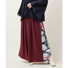 【カヤ】花盛り八掛袴風ワイドパンツ