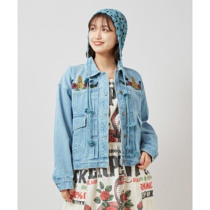 L.B CANDY STOCK]ビジューデニムジャケット | リリーブラウン(LILY