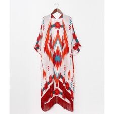 【チャイハネ】【ＵＶカット加工】ララランフリンジロングカーディガン