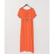 【チャイハネ】花刺繍クロスステッチワンピース