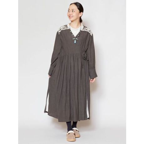 チャイハネ 麻混刺繍カシュクールワンピース ロングカーディガン2way チャイハネ Cayhane Ids 0324 ファッション通販 マルイウェブチャネル