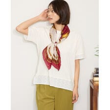 【大きいサイズ】レース切替Ｔシャツ