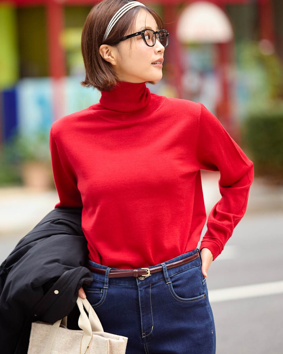 洗えるラムウールタートルネック | ゴールデンベア(GOLDENBEAR